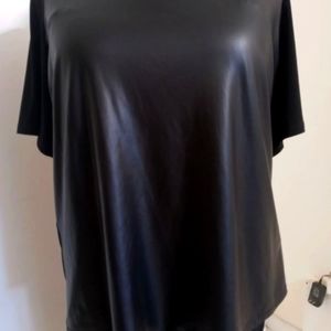 NWOT Calvin Klein Vegan-Leather fronted T 2X